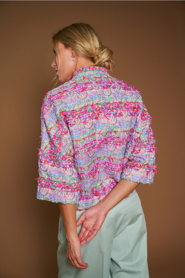 Casual Tweed Jacket With Trimming French multicolor, Alternate, color, Multicolour
