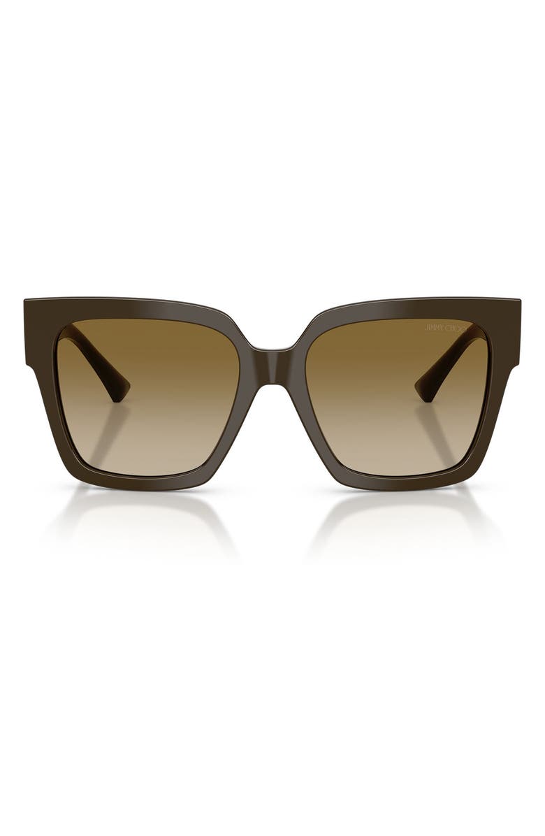 Jimmy Choo 54mm Gradient Square Sunglasses, Main, color, Caper Green / Brown Gradient