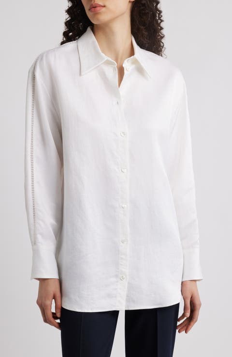 Belini Openwork Trim Button-Up Shirt