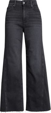 PAIGE Anessa High Waist Raw Hem Wide Leg Jeans