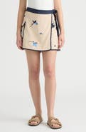 NVLT Floral Embroidered Rickrack Trim Wrap Skort