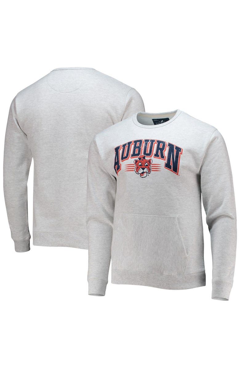 LEAGUE COLLEGIATE WEAR Men's League Collegiate Wear Heathered Gray Auburn Tigers Upperclassman Pocket Pullover Sweatshirt, Main, color, 