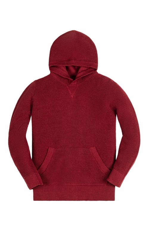 Hope & Henry Baby Boys' Hooded Pullover Sweater, Infant in Dark Red Waffle  product
