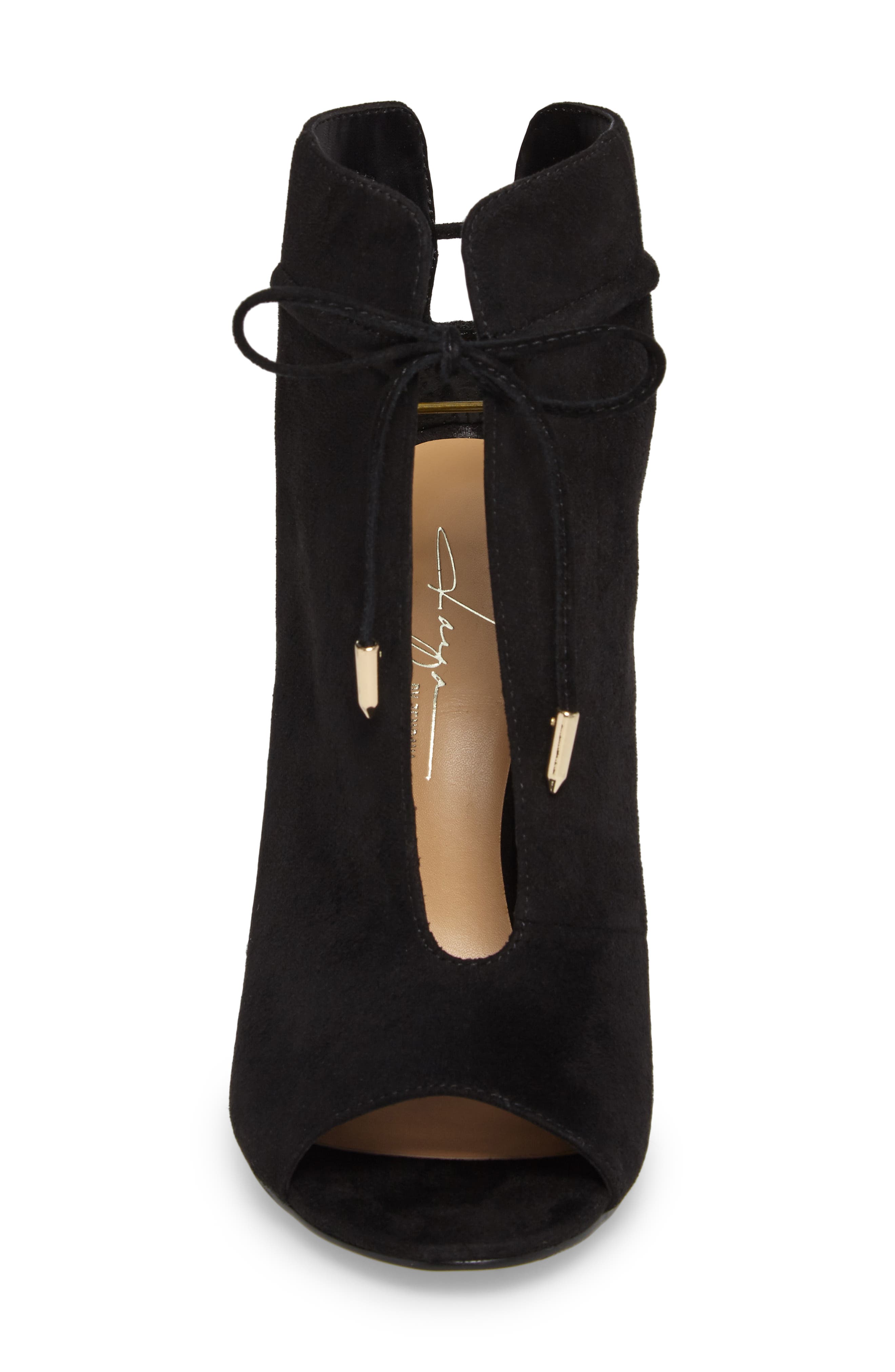 by Zendaya Netty Open Toe Bootie, Alternate, color, BLACK