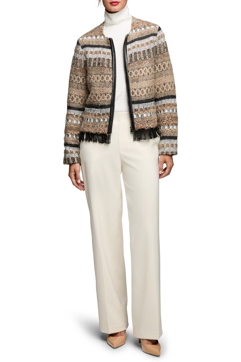Woven Zip Jacket, Alternate, color, NEUTRAL MULTI