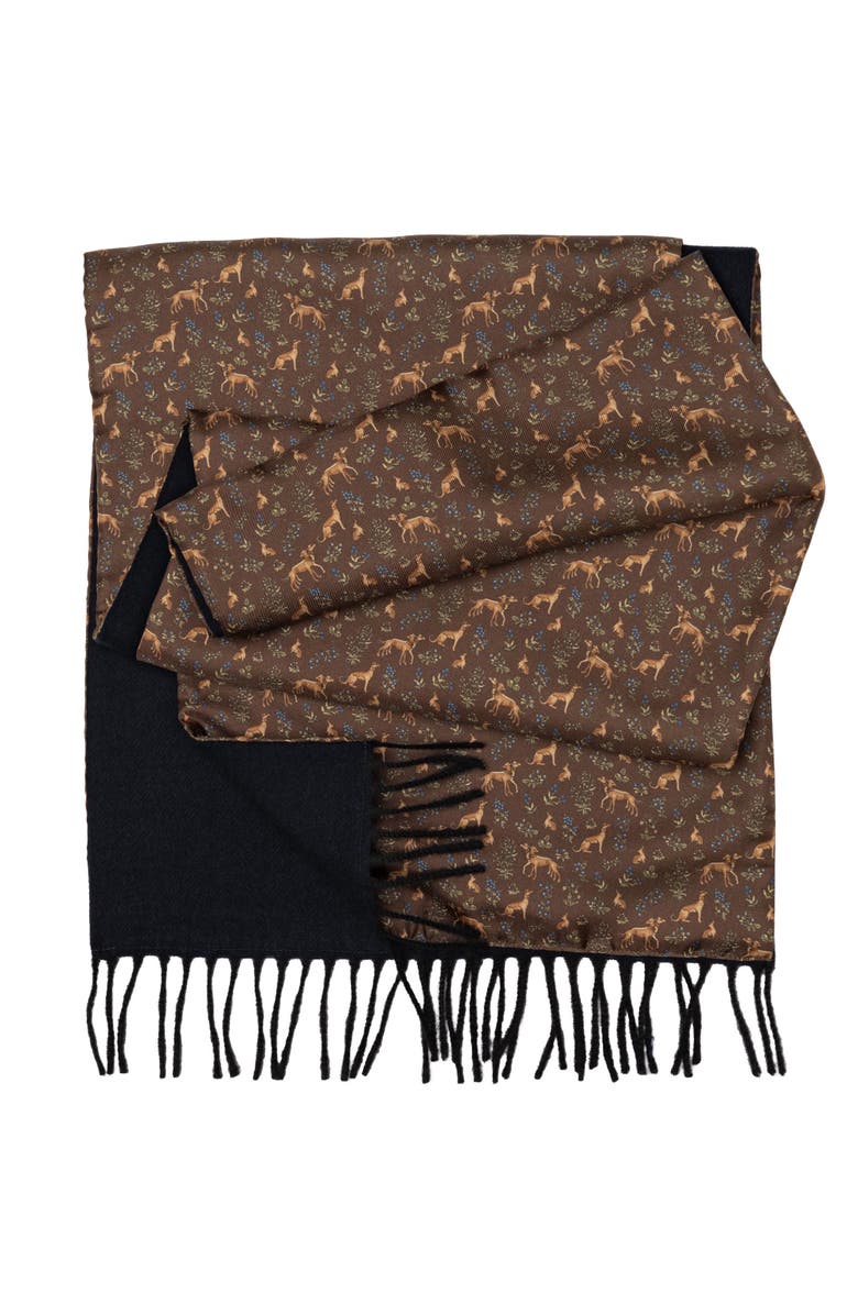 Elizabetta Canis Romanus - Wool Backed Silk Scarf for Men, Main, color, 