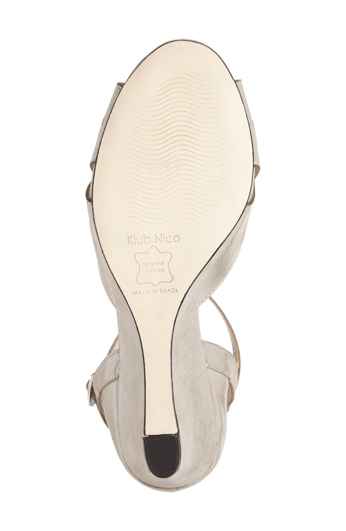 'Kismet' Wedge Sandal, Alternate, color, SILVER LEATHER