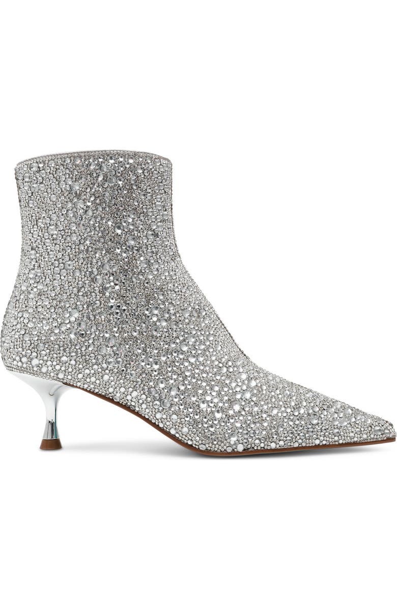 Betsey Johnson Ash Embellished Pointed Toe Kitten Heel Bootie, Alternate, color,