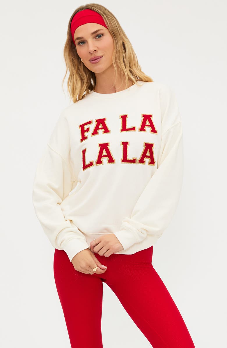 Beach Riot Devyn Fa La La La Oversized Sweatshirt, Alternate, color, Frosted Falala