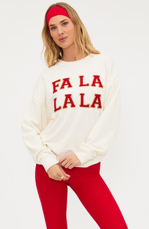 Beach Riot Devyn Fa La La La Oversized Sweatshirt In Neutral
