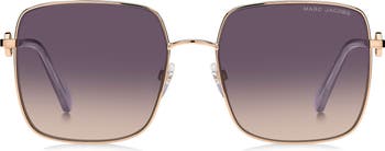 58mm Gradient Square Sunglasses