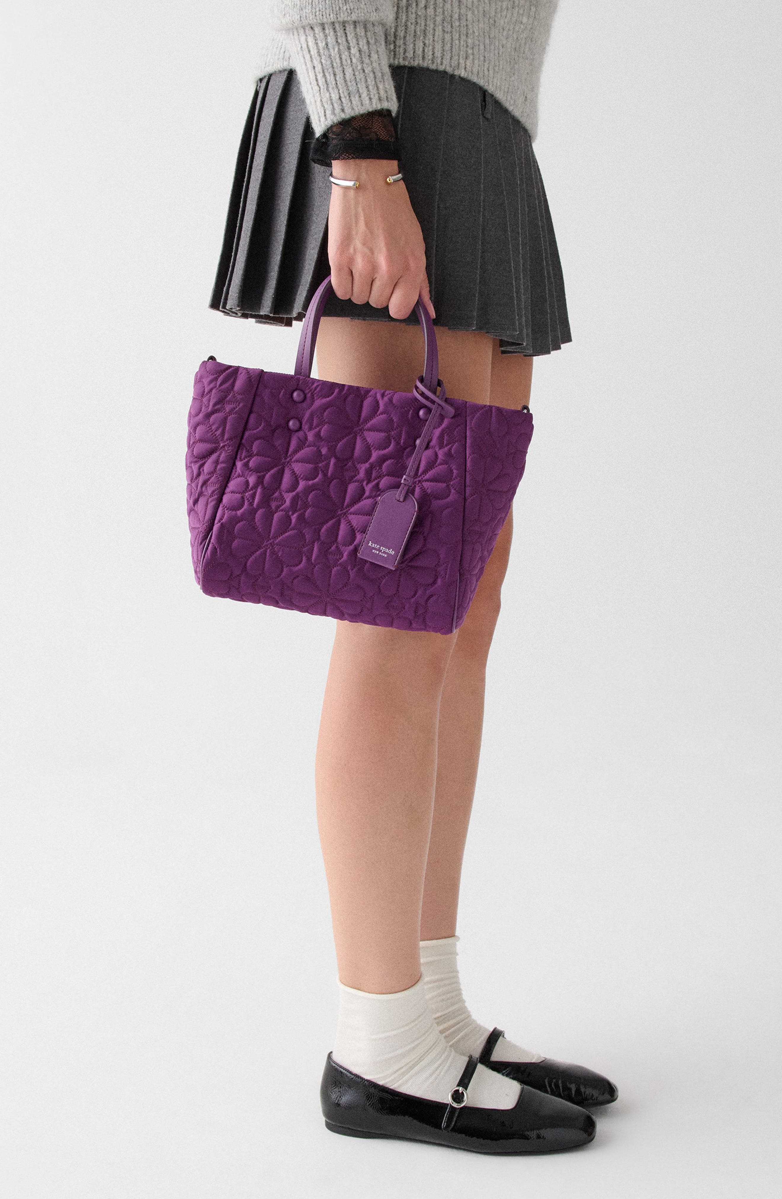 small tilly quilted tote, Alternate, color, NIGHTSHADE