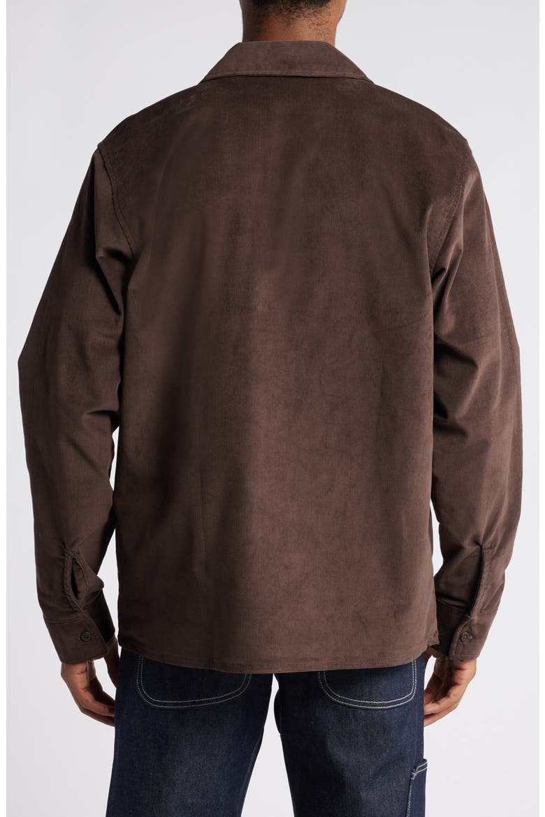 Corduroy Button-Up Shirt, Alternate, color, CHOCOLATE BROWN