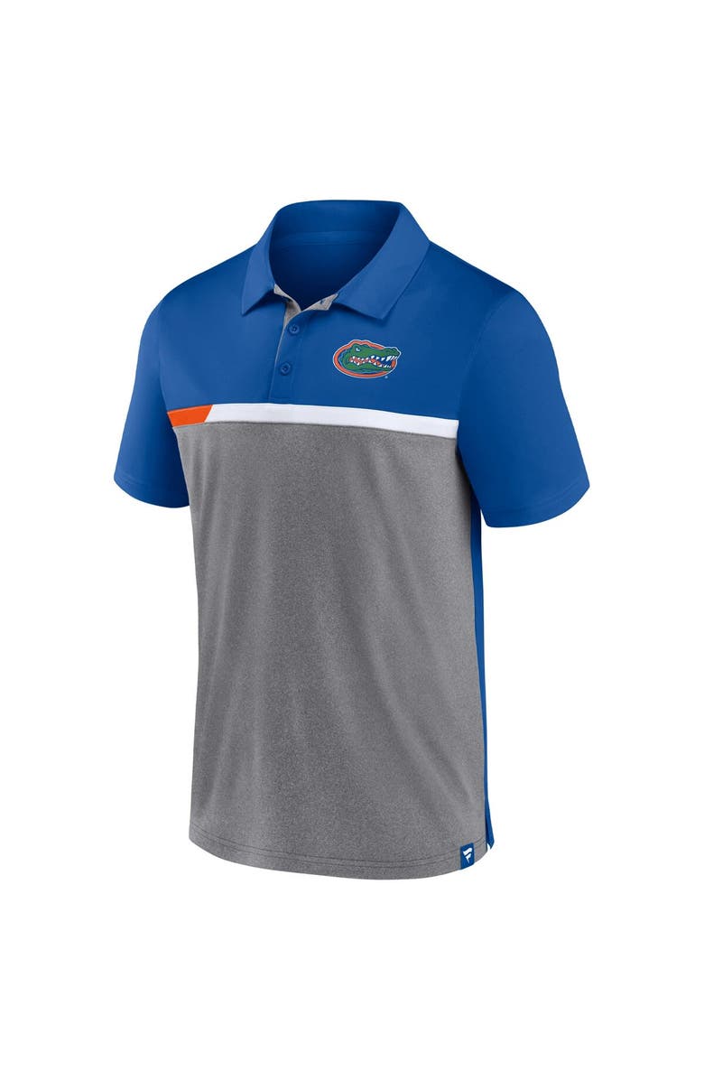 FANATICS Men's Fanatics Branded Royal/Heathered Gray Florida Gators Split Block Color Block Polo, Alternate, color, Royal