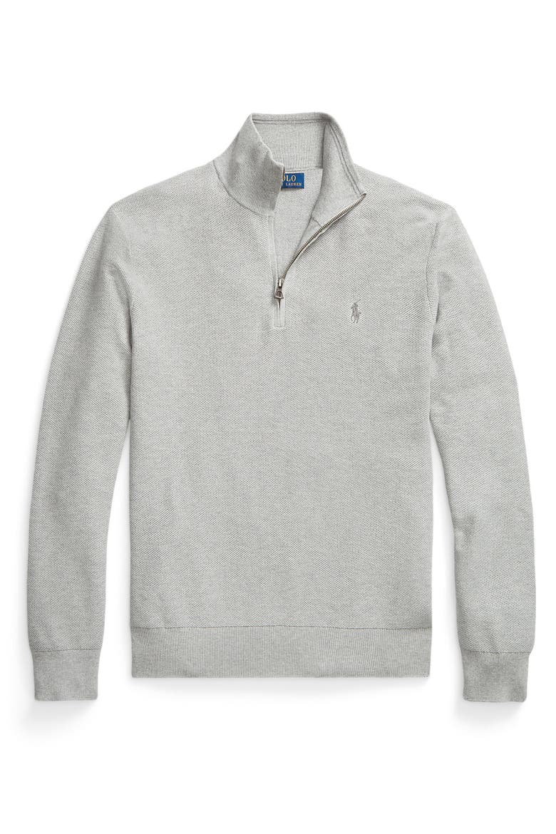 Mesh Knit Quarter-Zip Sweater, Alternate, color, ANDOVER HEATHER