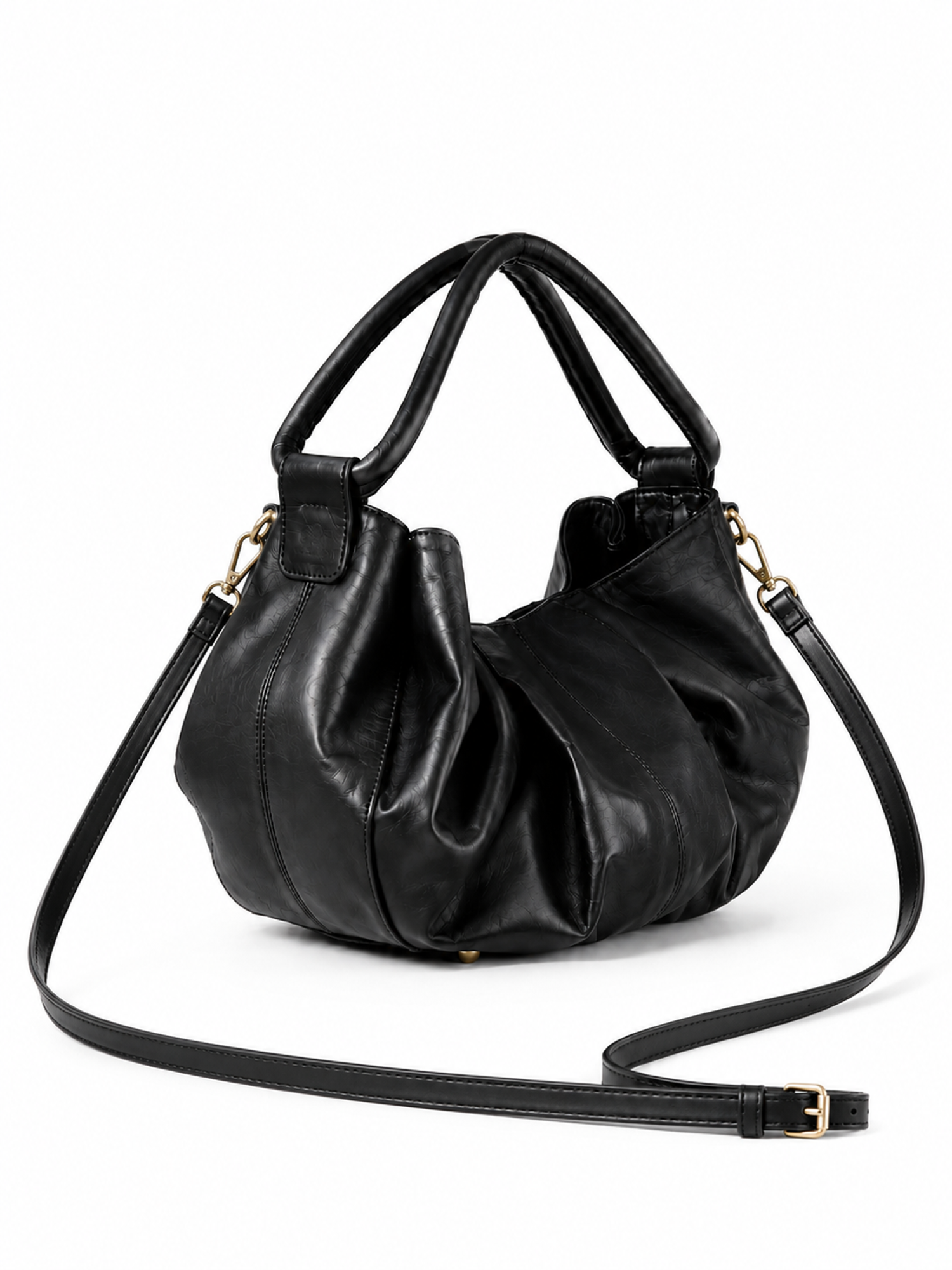 Liora Sculptural Leather Shoulder Bag, Alternate, color, Black