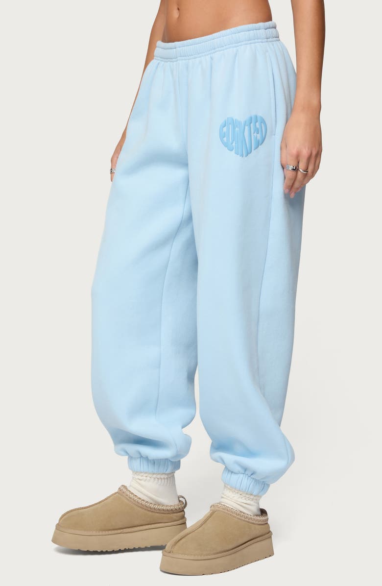 EDIKTED Major Love Logo Sweatpants, Alternate, color, Light-Blue