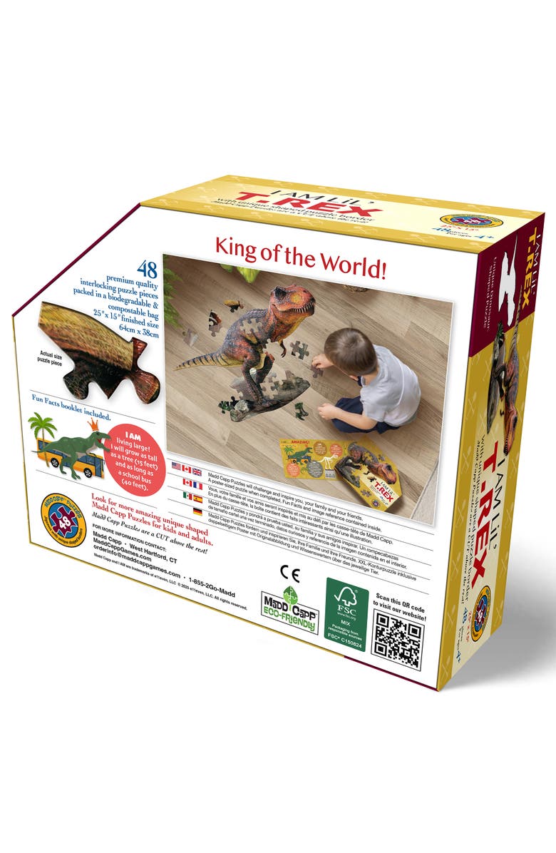 Madd Capp I Am Lil T. Rex 48 Piece Dinosaur Shaped Puzzle, Alternate, color, 