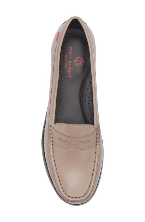 Marc Joseph New York East Village Penny Loafer In Greige Burnished Napa