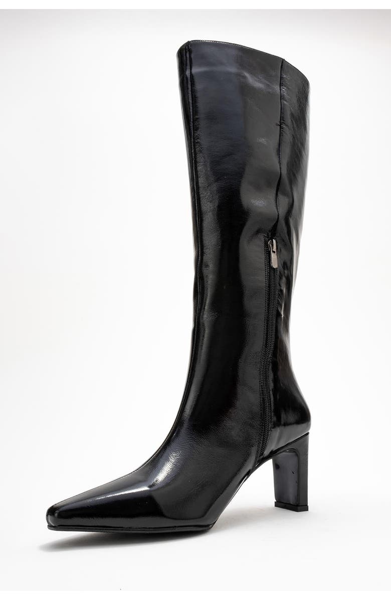 Forever & Always Shoes Velencia Leather Knee High Boot, Alternate, color, Black Patent Leather