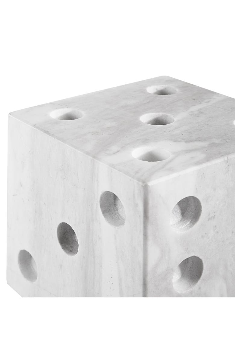 Renwil Decorative Marble Dice Sculpture, Alternate, color, White
