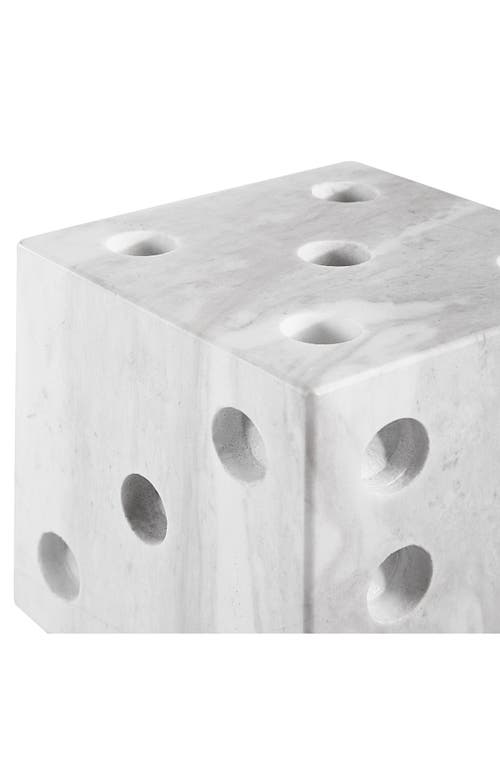 Renwil Decorative Marble Dice Sculpture In White