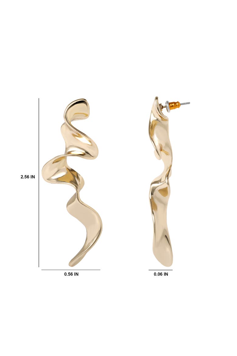 Gold-Tone Squiggle Earrings, Alternate, color, Gold