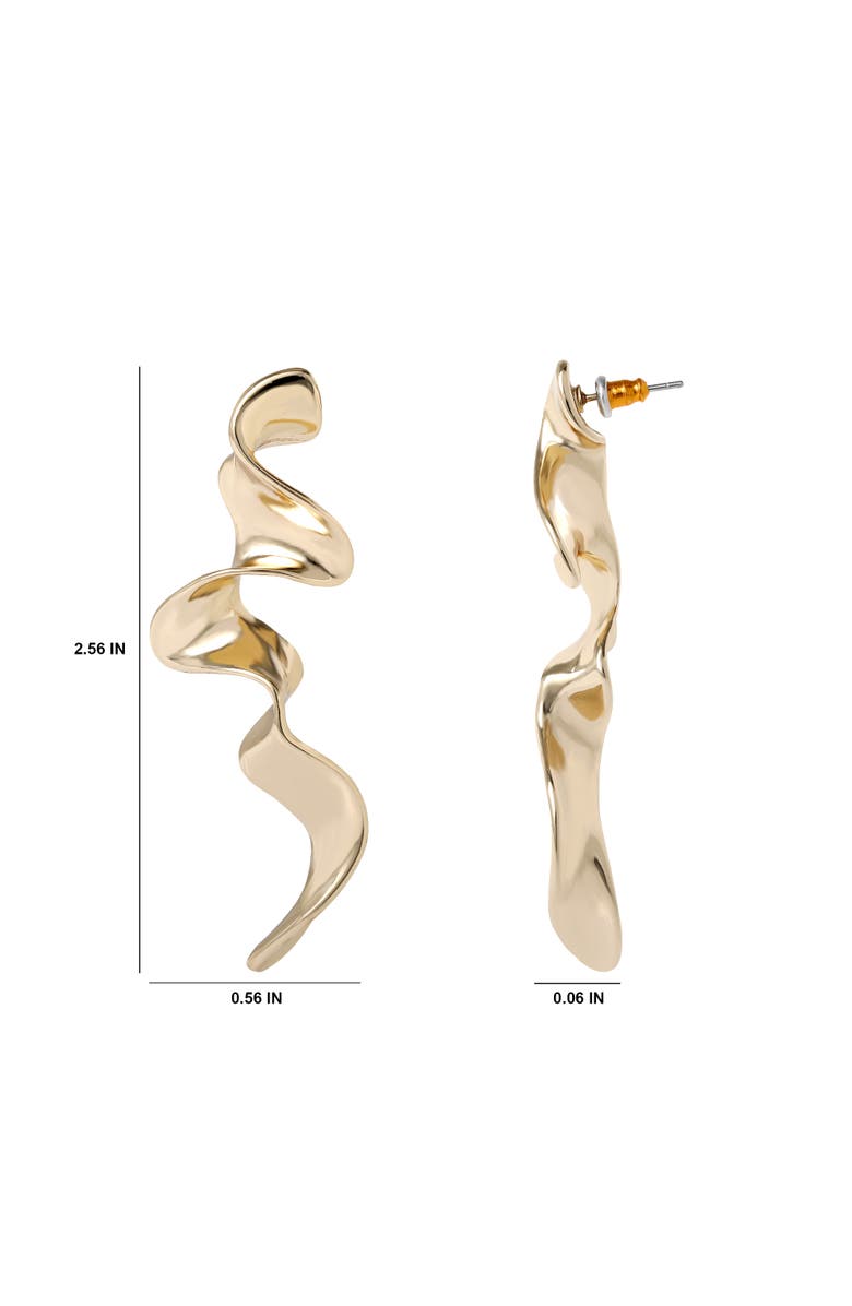 BCBG Gold-Tone Squiggle Earrings, Alternate, color, Gold