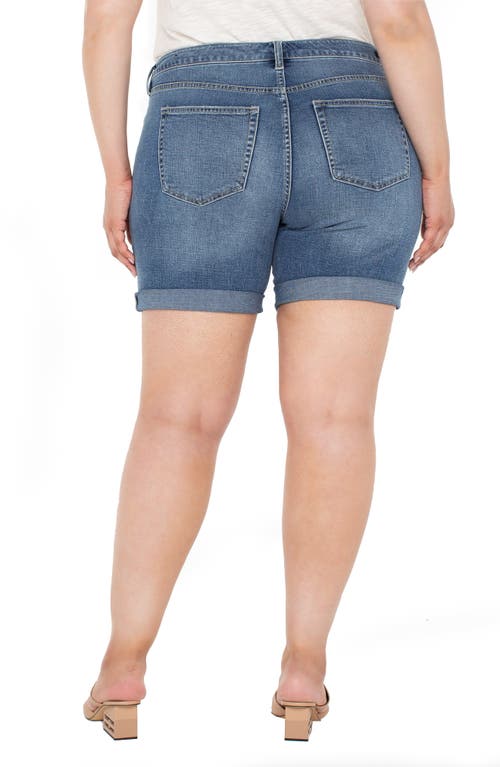 Liverpool Los Angeles Marley Cuffed Girlfriend Denim Shorts In Blue