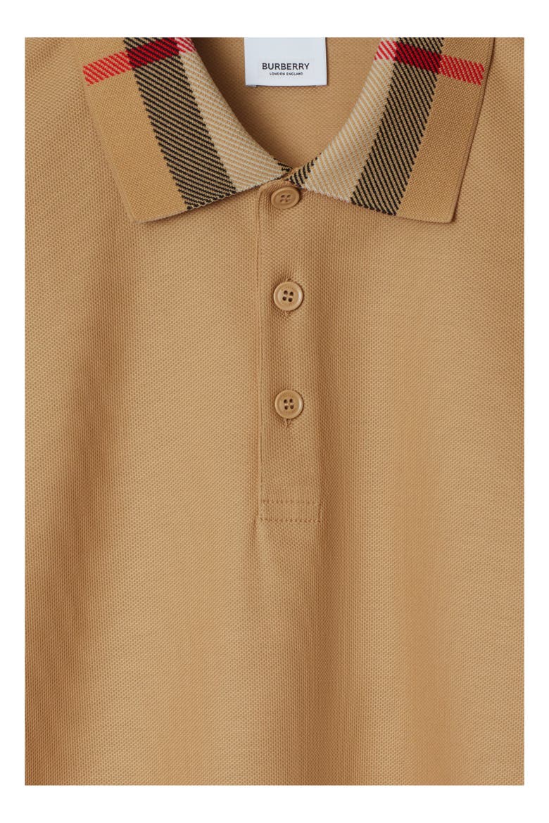 Check Collar Cotton Polo Shirt, Alternate, color, Beige