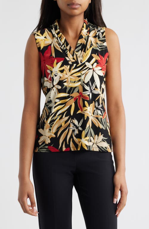 Anne Klein Printed Triple Pleat Sleeveless Top