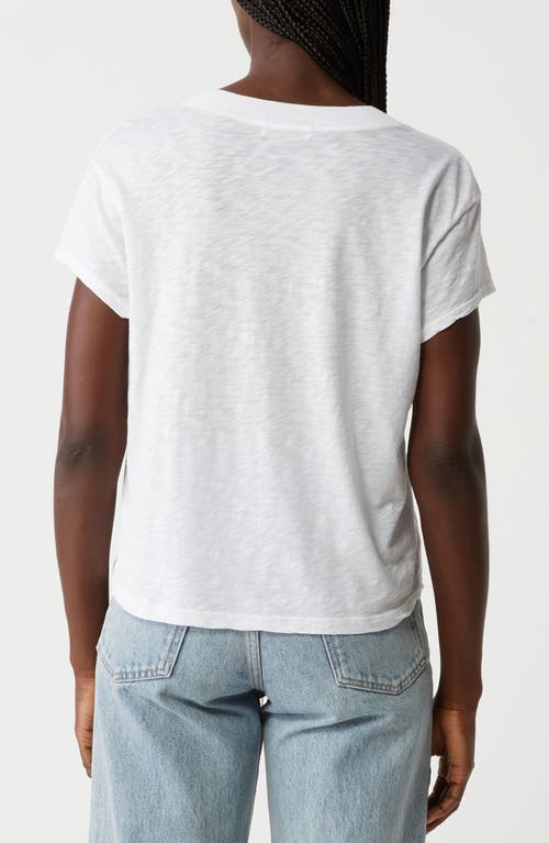 Shop Michael Stars Harlan Cotton V-neck T-shirt In White