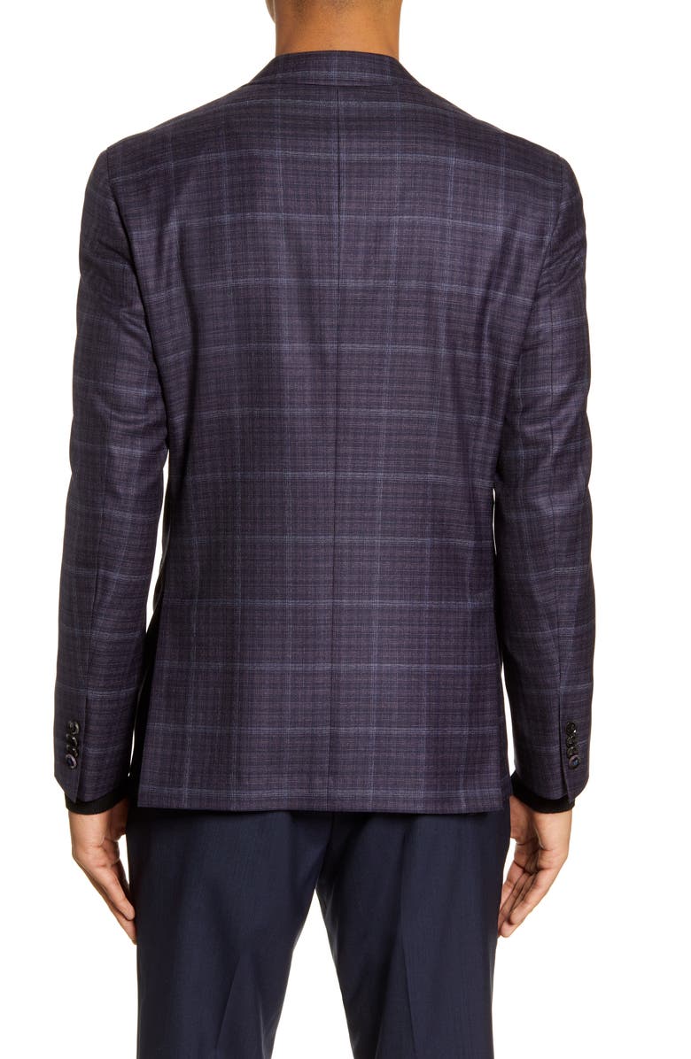 Ted Baker London Konan Trim Fit Plaid Wool Sport Coat, Alternate, color,