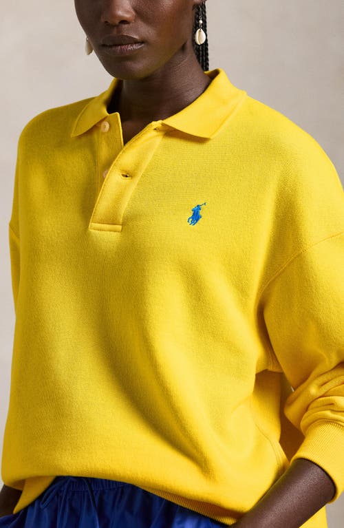 Shop Polo Ralph Lauren Arctic Fleece Polo Sweatshirt In Lemon Crush