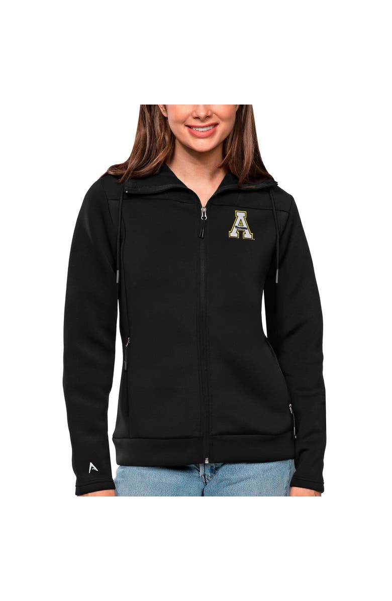 ANTIGUA Women's Antigua Black Appalachian State Mountaineers Protect Full-Zip Jacket, Alternate, color,