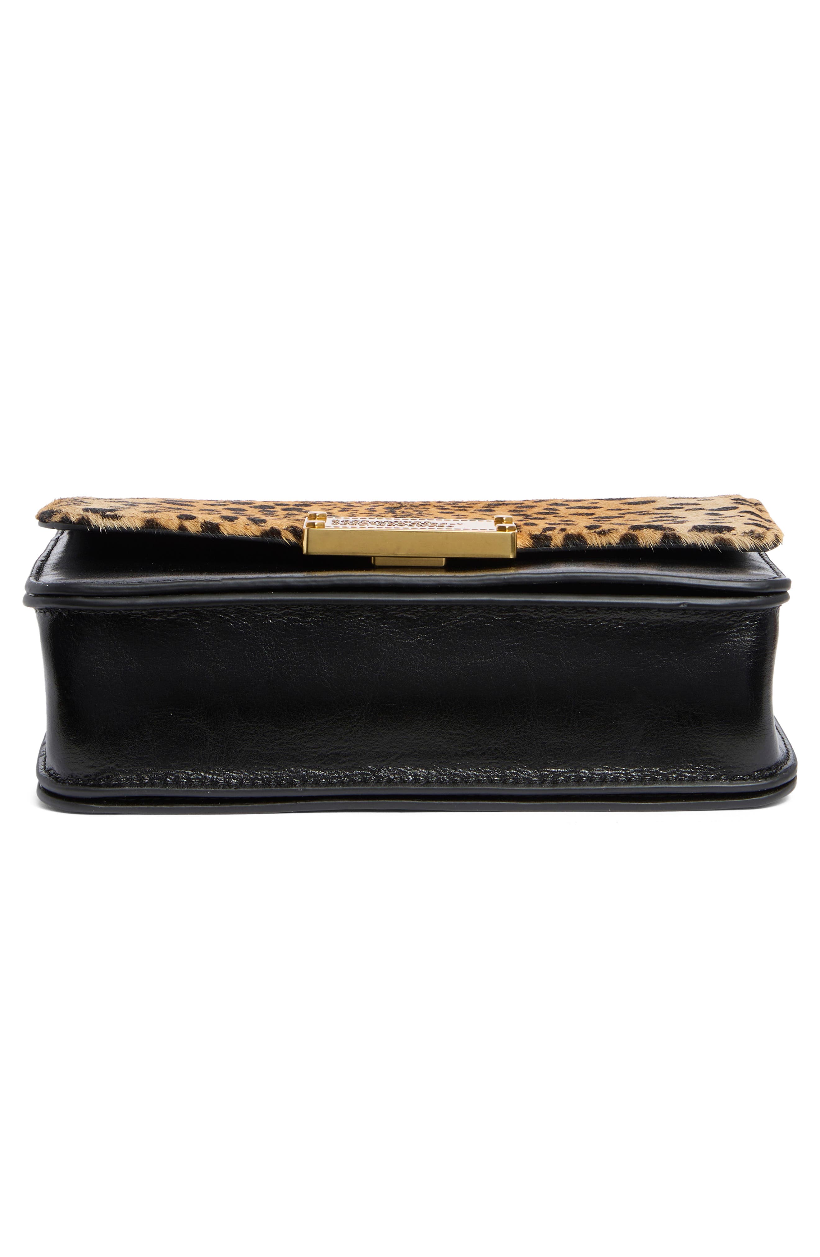 Leather & Hair Calf Shoulder Bag, Alternate, color, BLACK MULTI