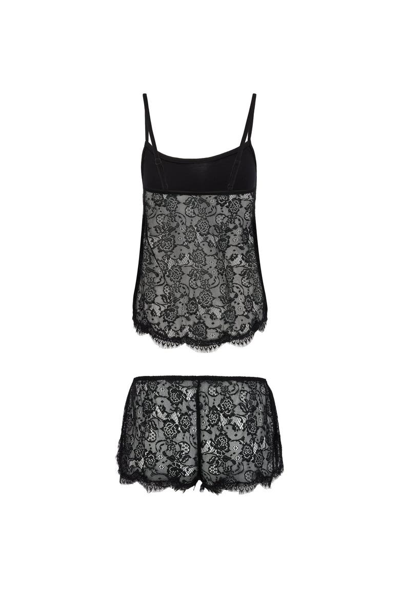 Reign Cami & Short Set Lingerie, Alternate, color, Black