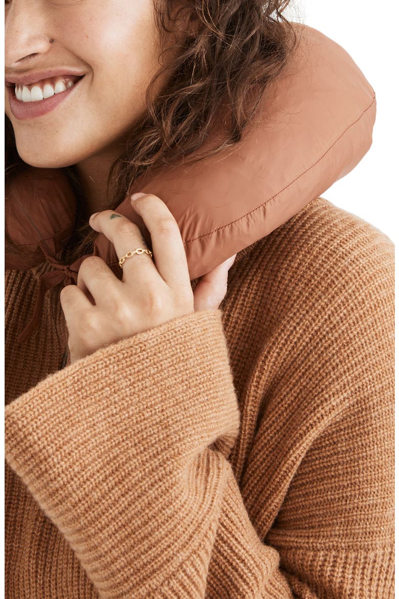 Chevron Colorblock Packable Puffer Jacket, Alternate, color, UMBER
