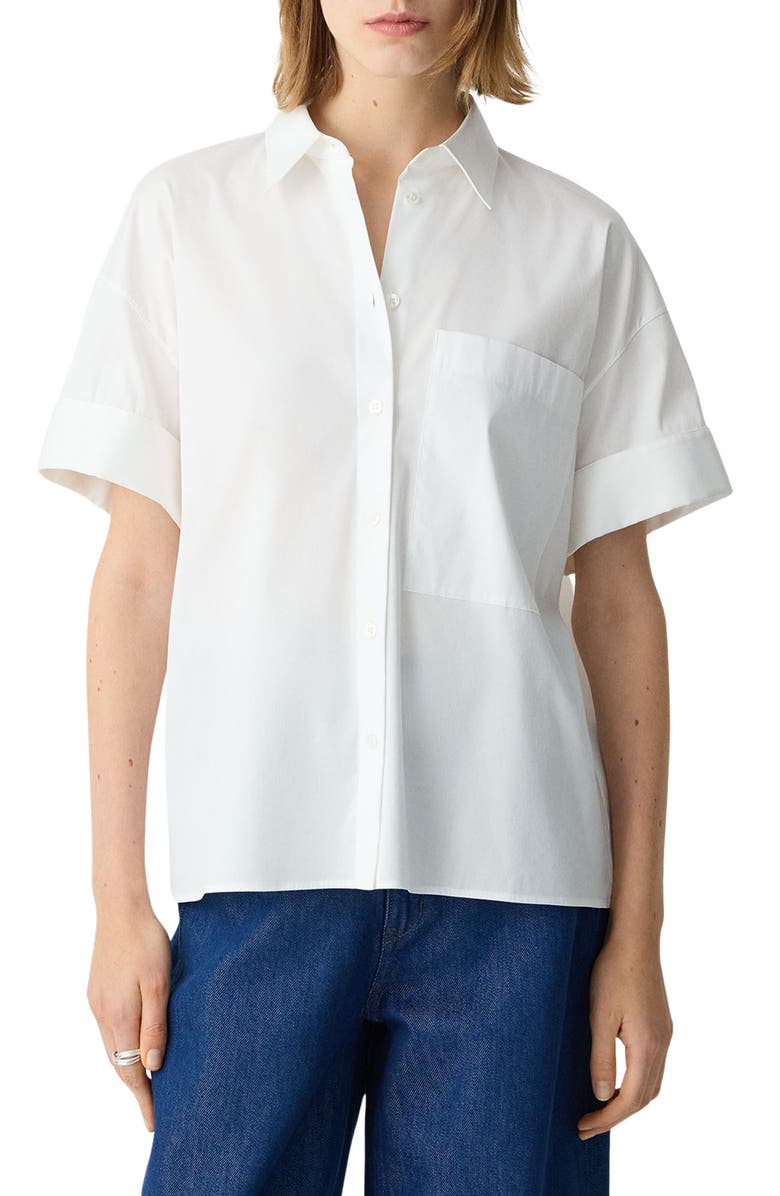 Theory Cuff Sleeve Button-Up Shirt, Main, color, 
