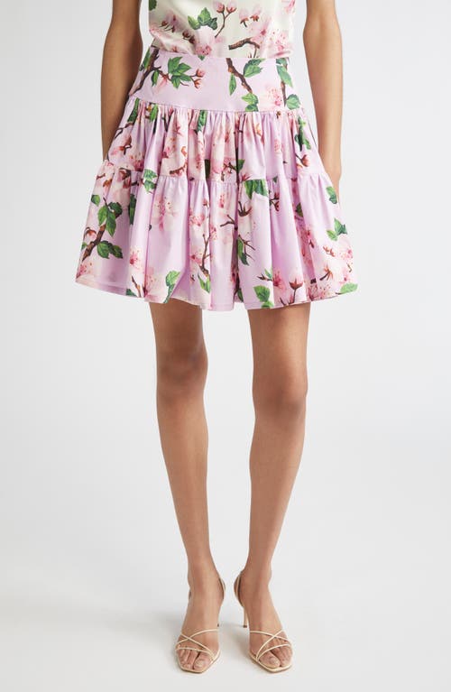 Oscar De La Renta Cherry Blossom Poplin Miniskirt