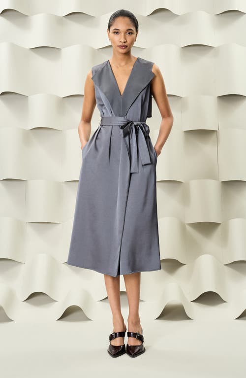 LUXELY LUXELY SLEEVELESS MIDI SHIRTDRESS