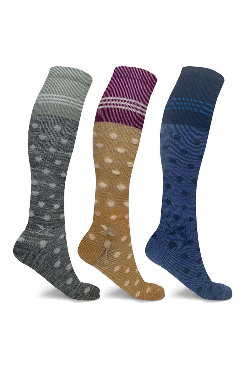 3-Pack Knee Length Compression Socks, Main, color, MIX