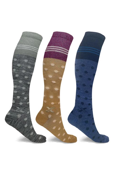 3-Pack Knee Length Compression Socks