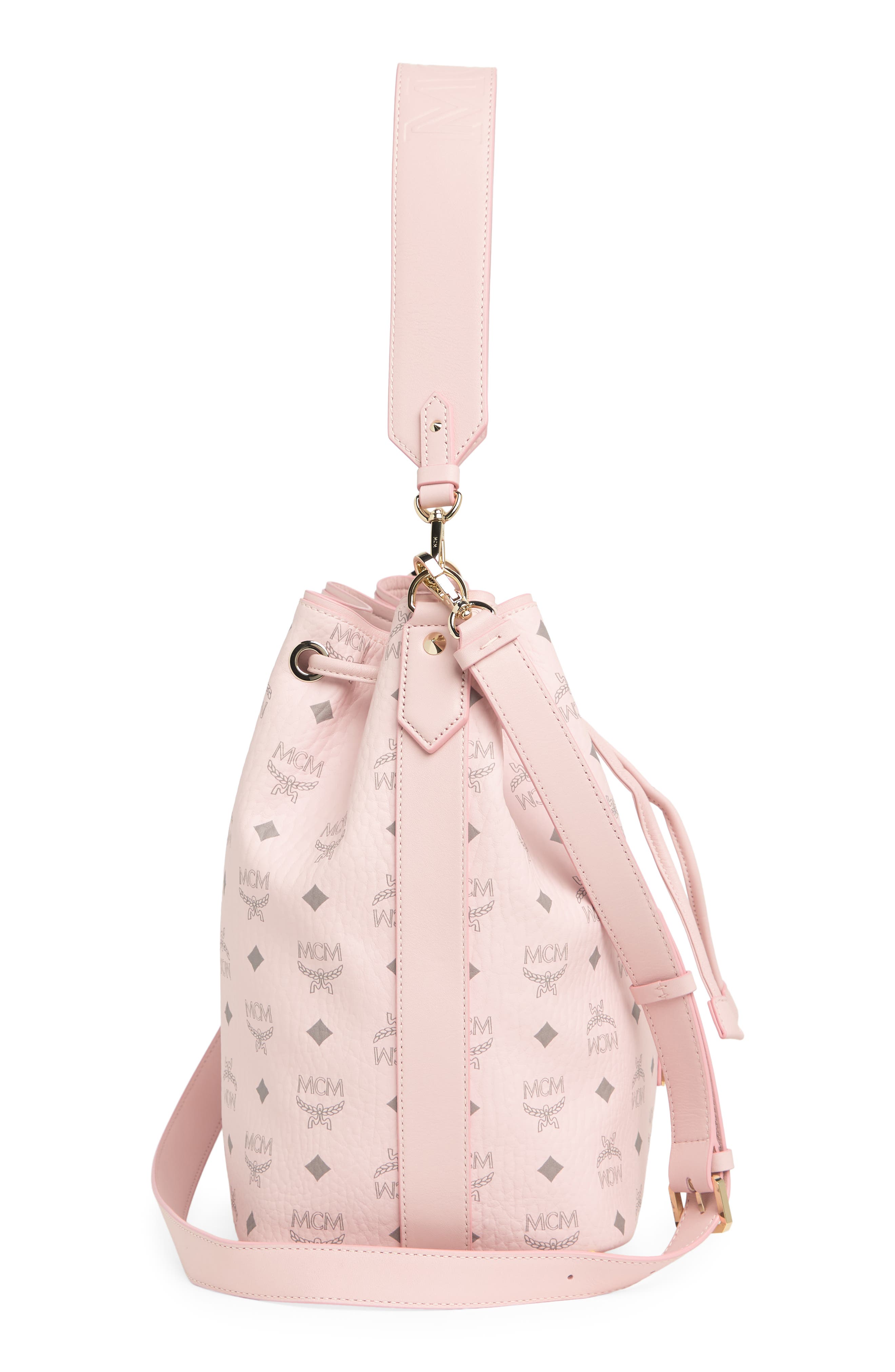 MCM Medium Aren Visetos Drawstring Crossbody Bag, Alternate, color, 