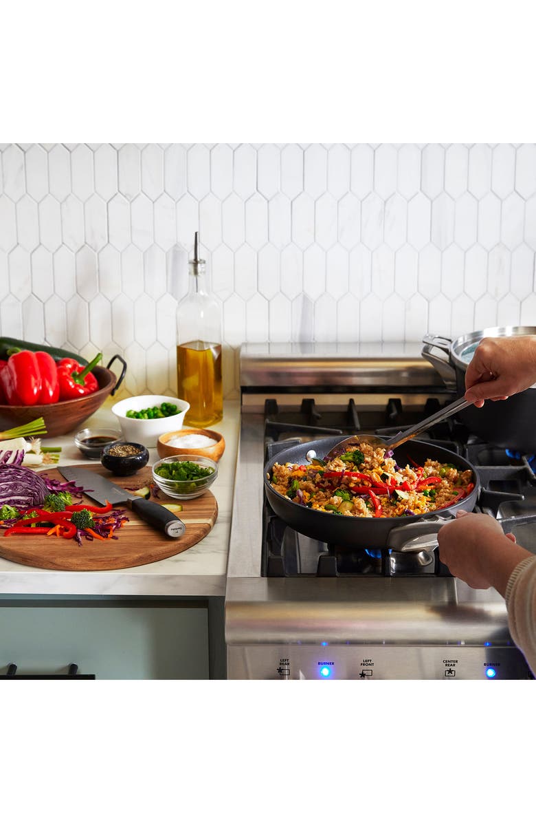 CALPHALON Premier Space Saving Hard Anodized Nonstick 10-Piece Cookware Set, Alternate, color, Black