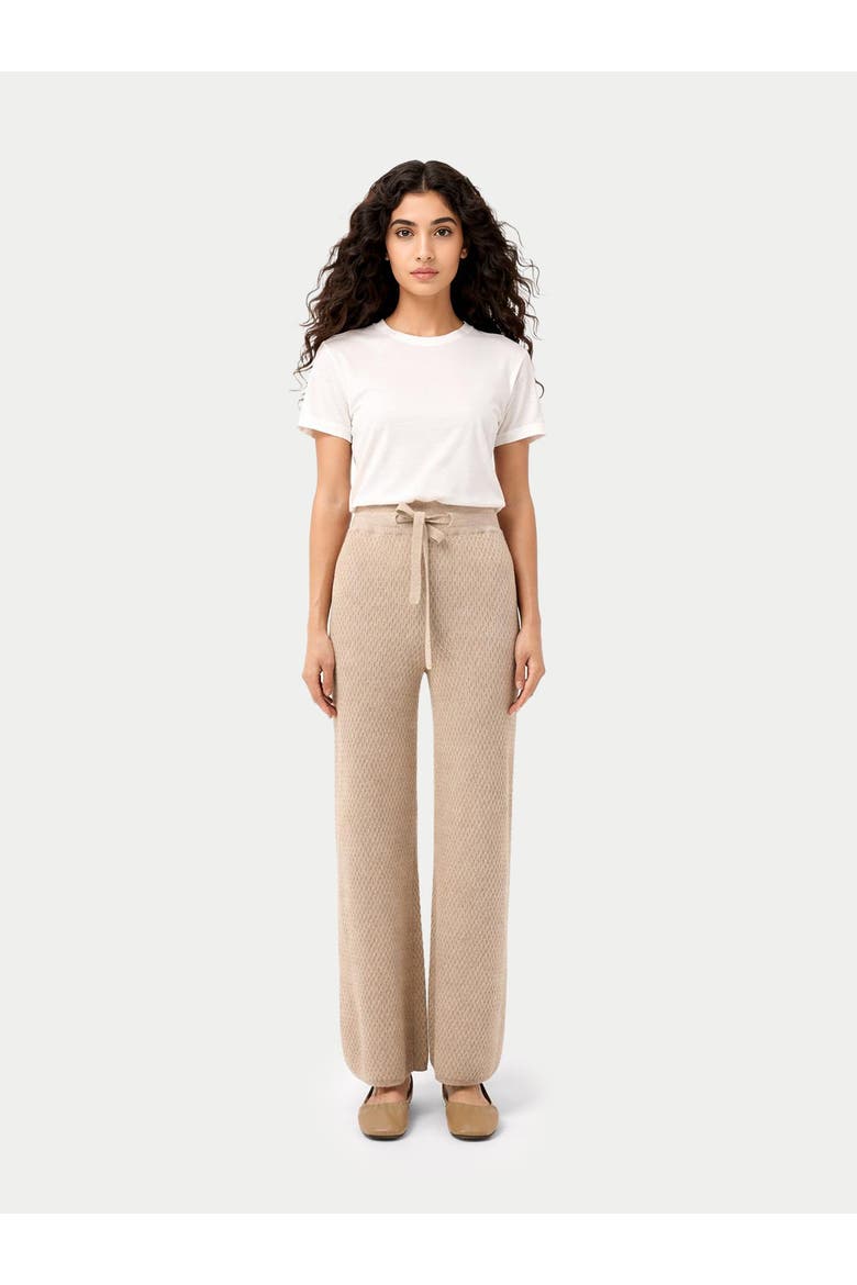 Textured Knit Cashmere Pants, Alternate, color, warm grey