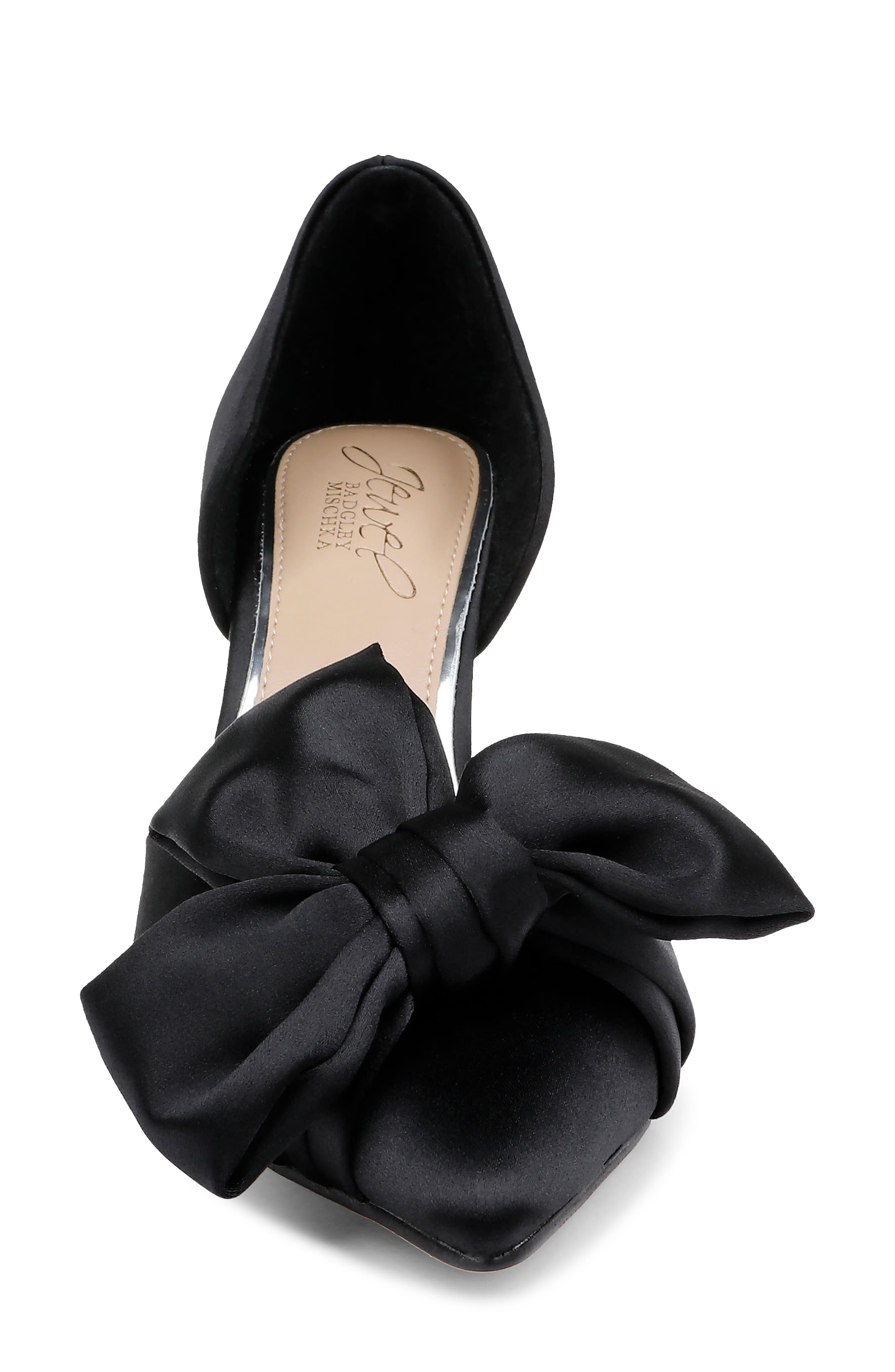 Jewel Badgley Mischka Sidney Pointed Toe d'Orsay Pump, Alternate, color, Black Satin