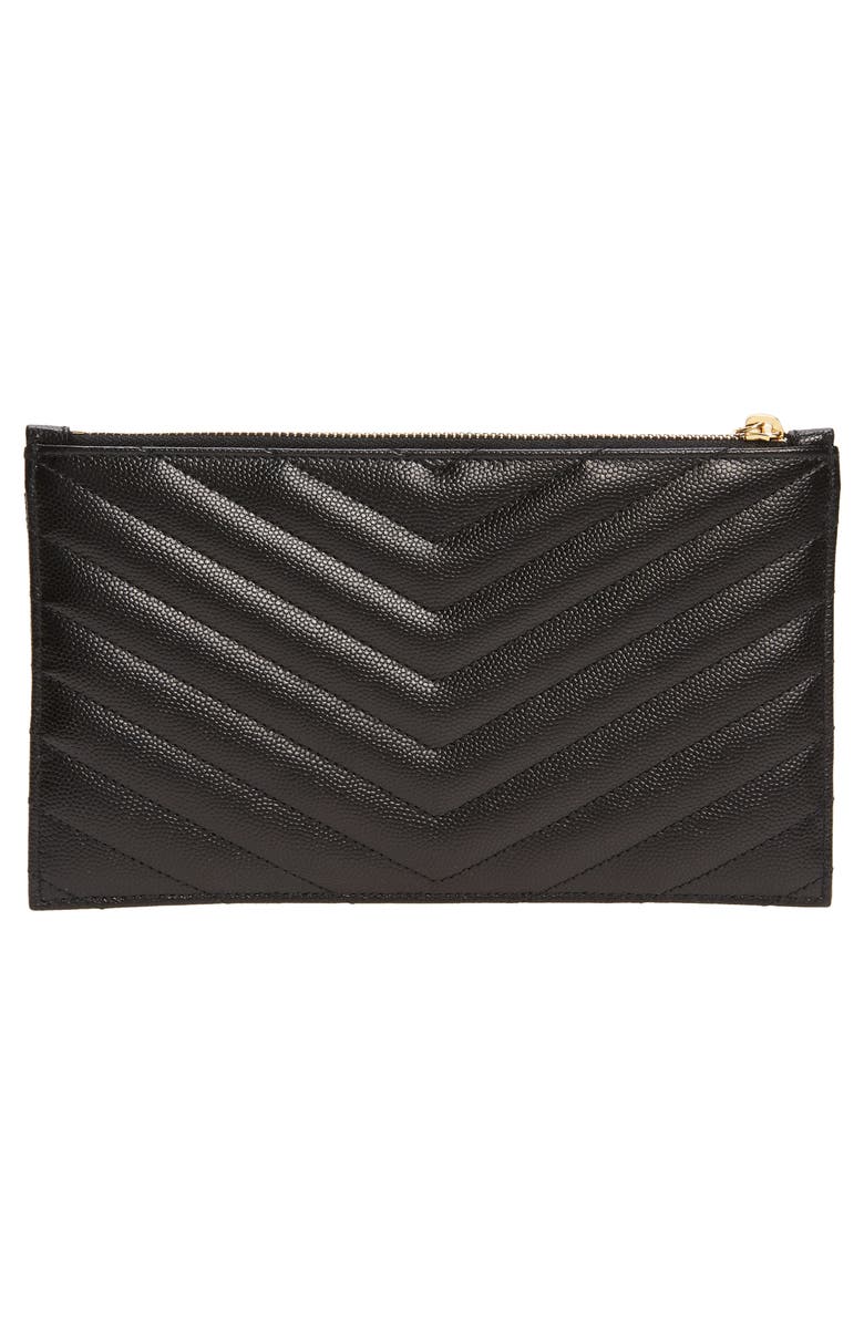Saint Laurent Monogramme Quilted Leather Zip Pouch, Alternate, color, 