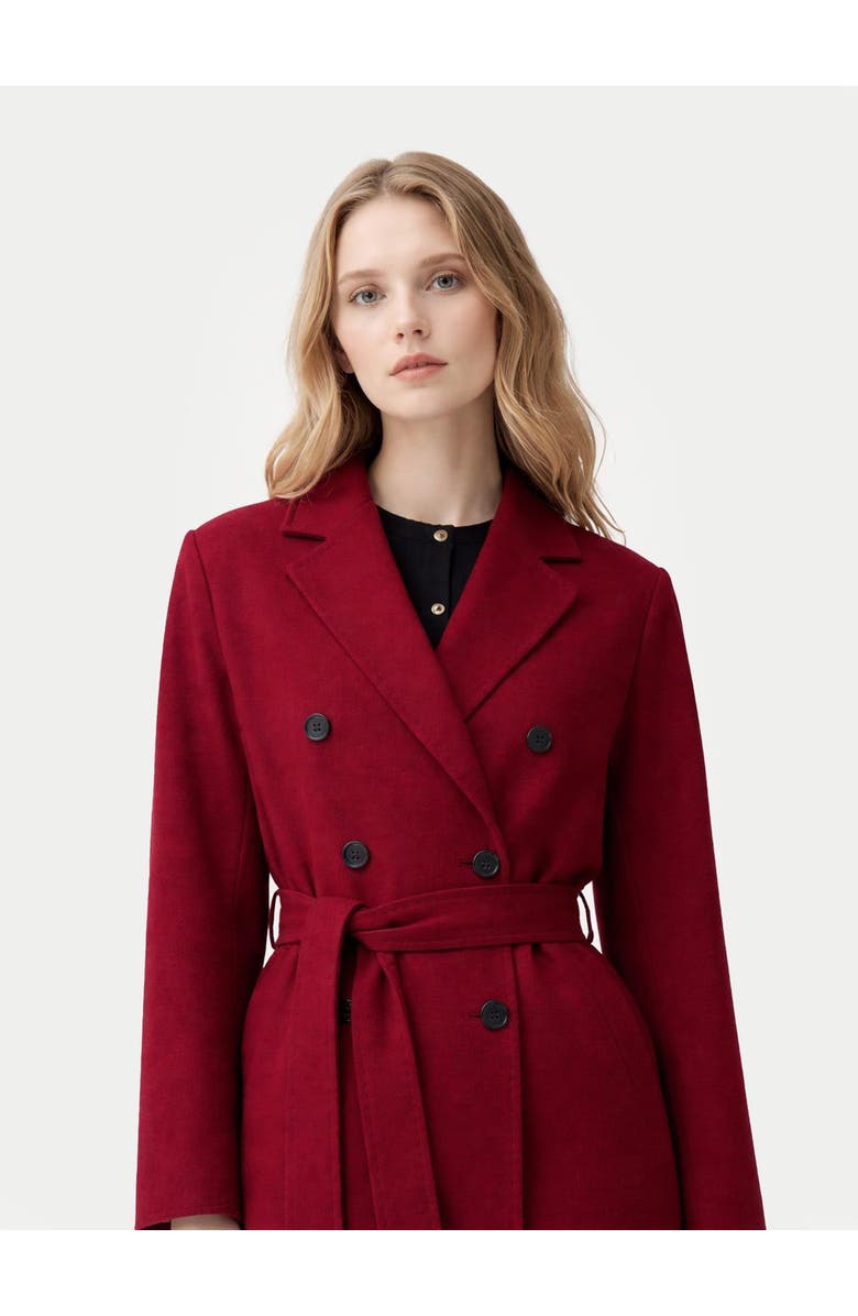 Gobi Cashmere Women's Double-Breasted Cashmere Coat, Main, color, Bordeaux