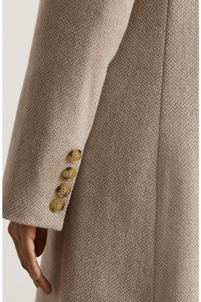 Double Breasted Wool Blend Coat, Alternate, color, TRUFFLE BROKEN TWILL